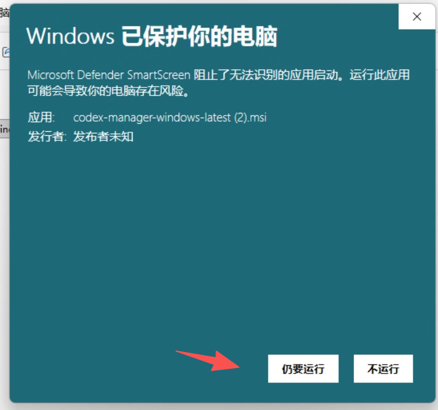 Windows 保护程序允许安装